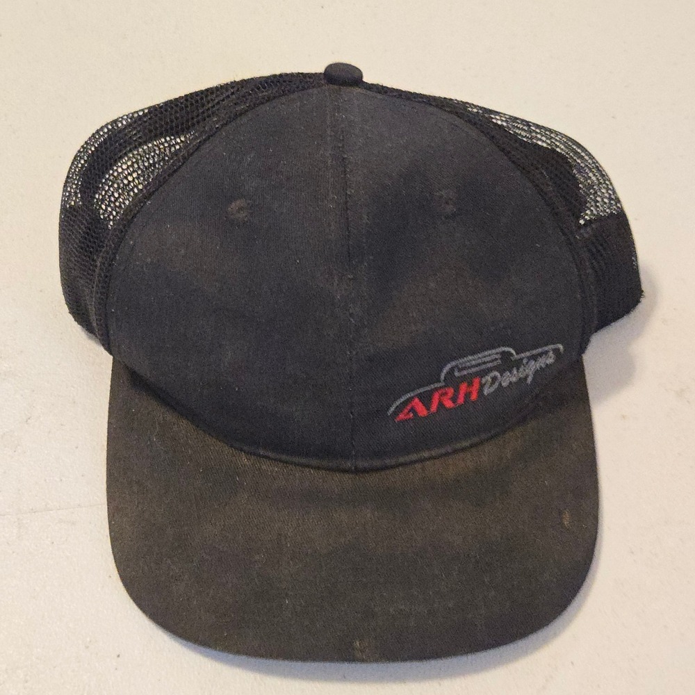 ARH Designs Trucker Hat Snapback Cap Adams OS Mens Black Embroidered Logo Hat